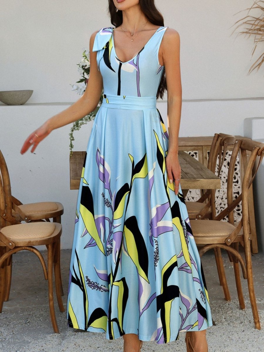 Devine Printed Sleeveless Maxi Dress - New Arrivals