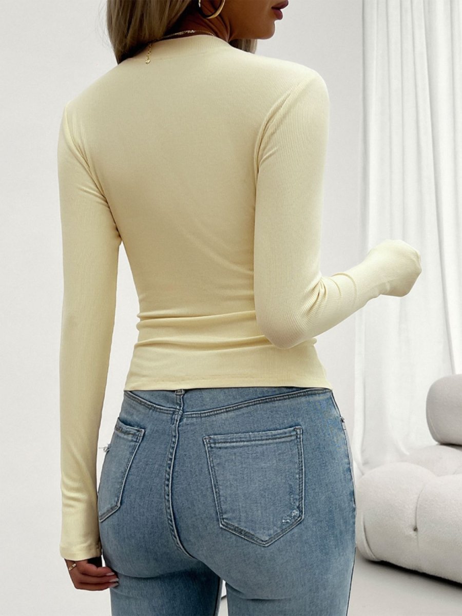 Devine Round Neck Long Sleeve T-Shirt - Top