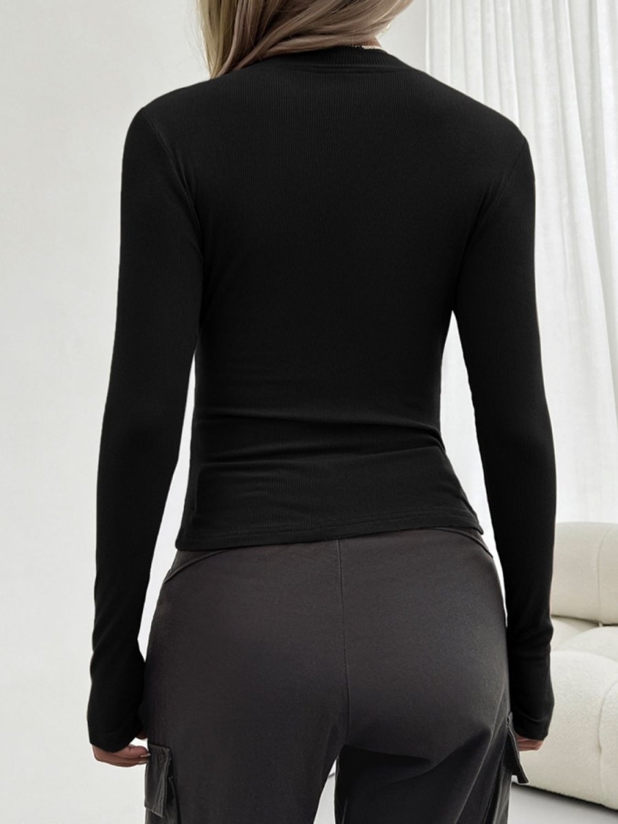 Devine Round Neck Long Sleeve T-Shirt - Top