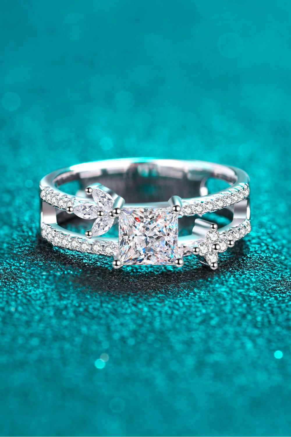 Moissanite Double Layered Ring