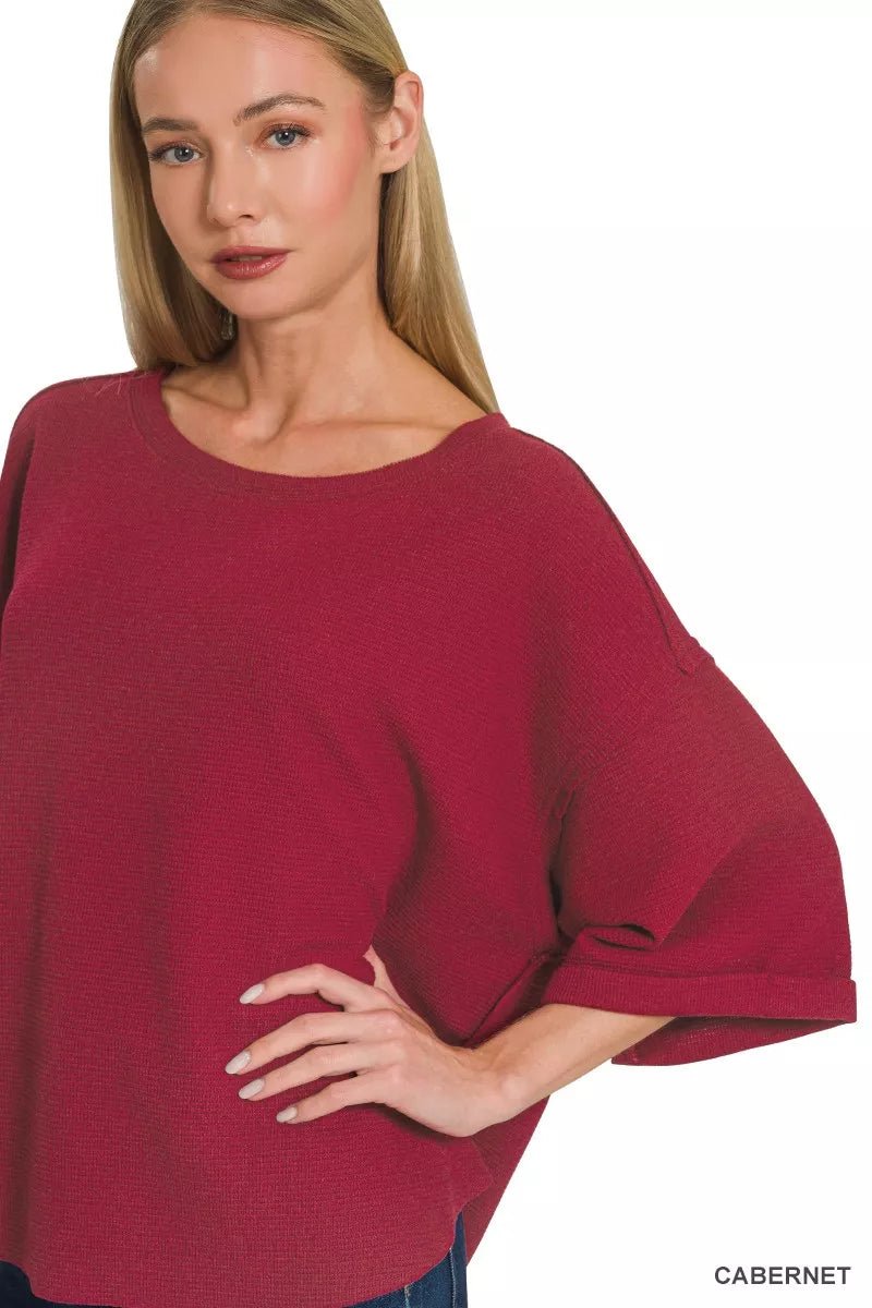 Double Knit Exposed Seam Top - 