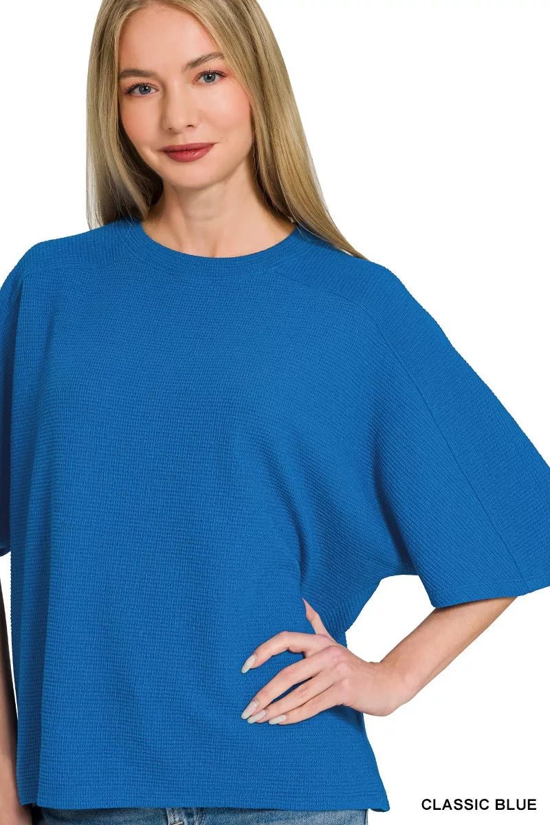 Double Knit Short Sleeve Top - 