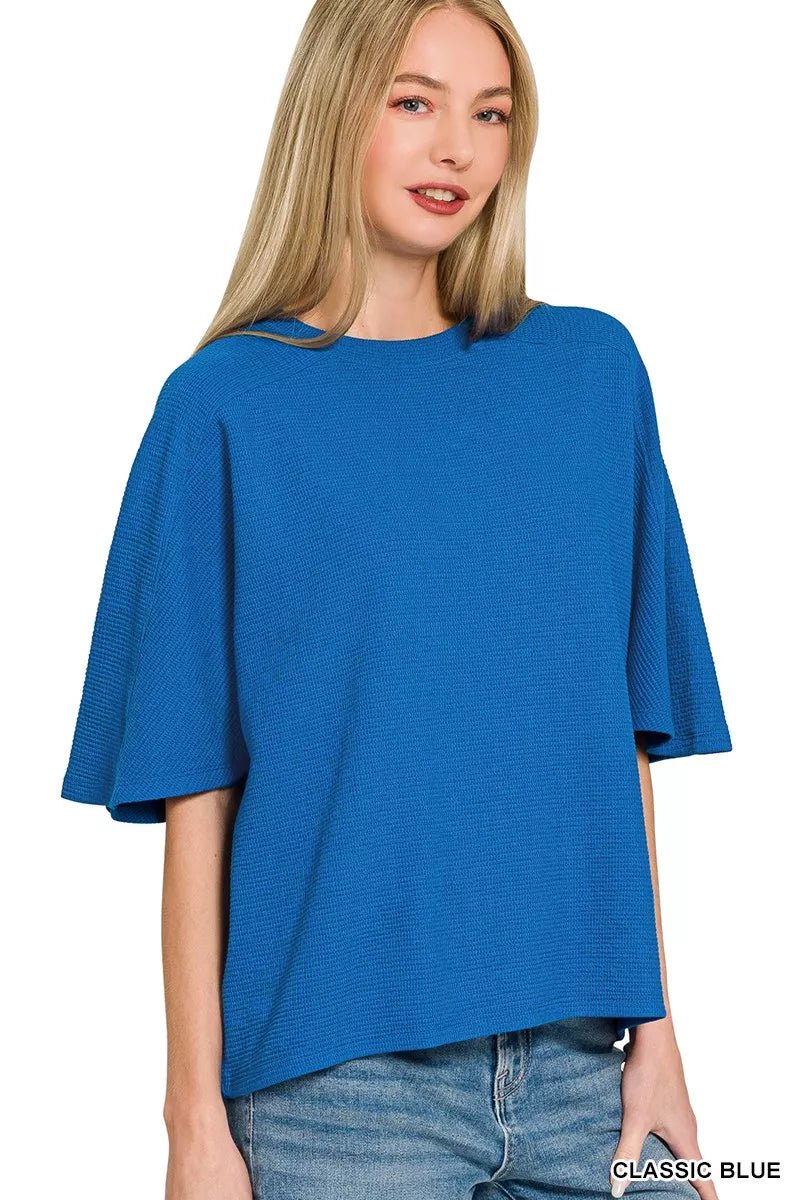 Double Knit Short Sleeve Top - 