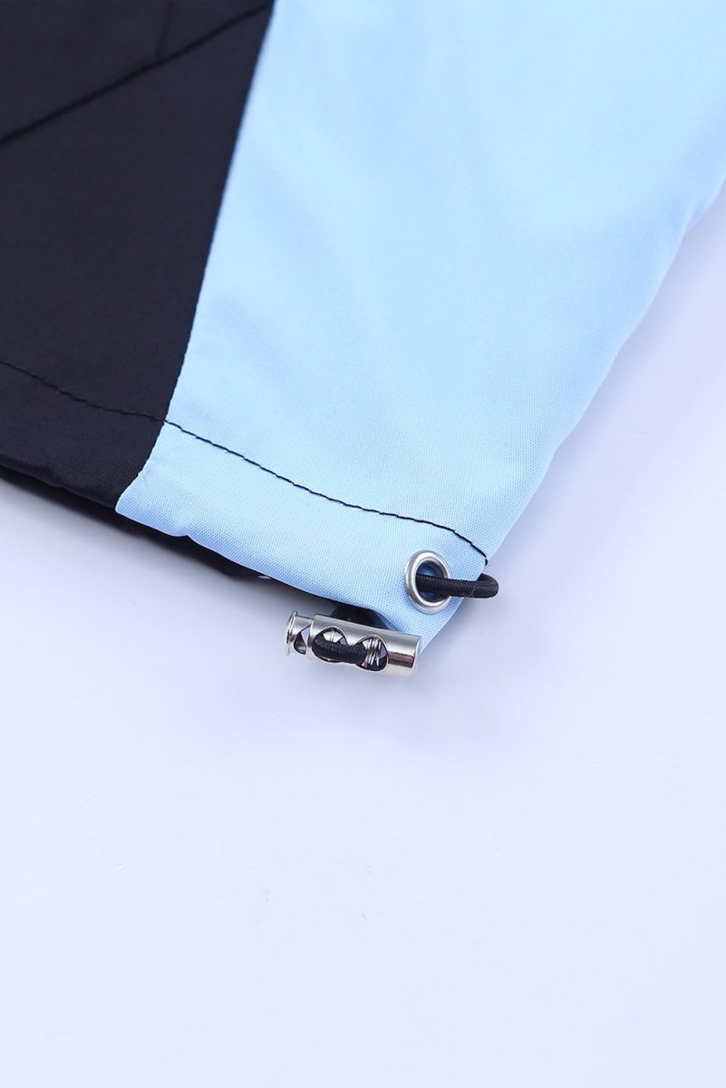 Double Take Leopard Color Block Zip - Up Hooded Jacket - Outerwear