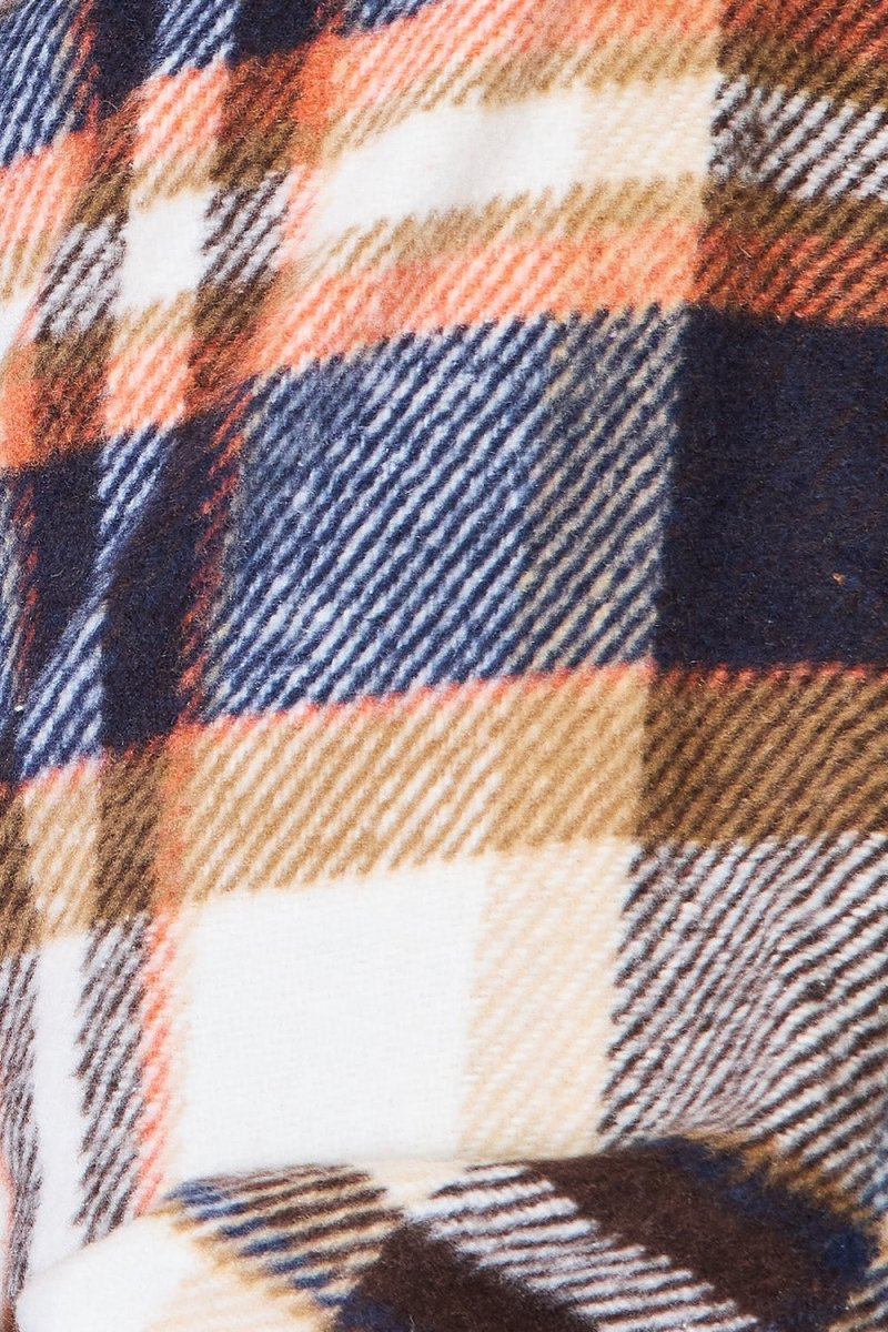 Double Take Plaid Button Front Shirt Jacket with Breast Pockets - Outerwear
