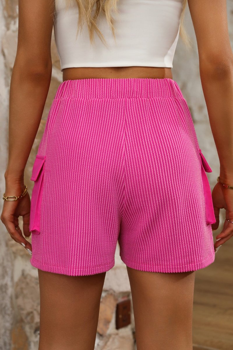 Drawstring High Waist Shorts - Bottoms