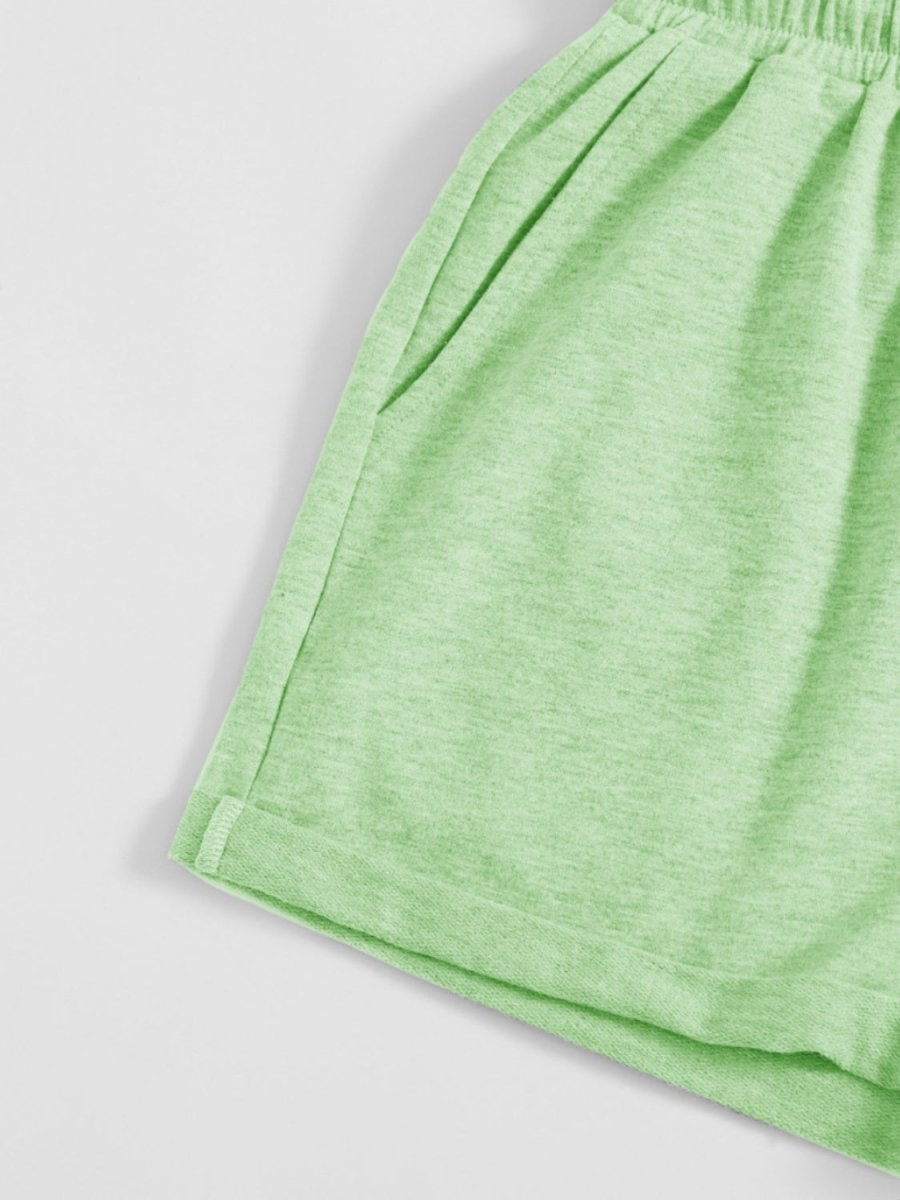 Drawstring Pocketed Elastic Waist Shorts - Bottoms