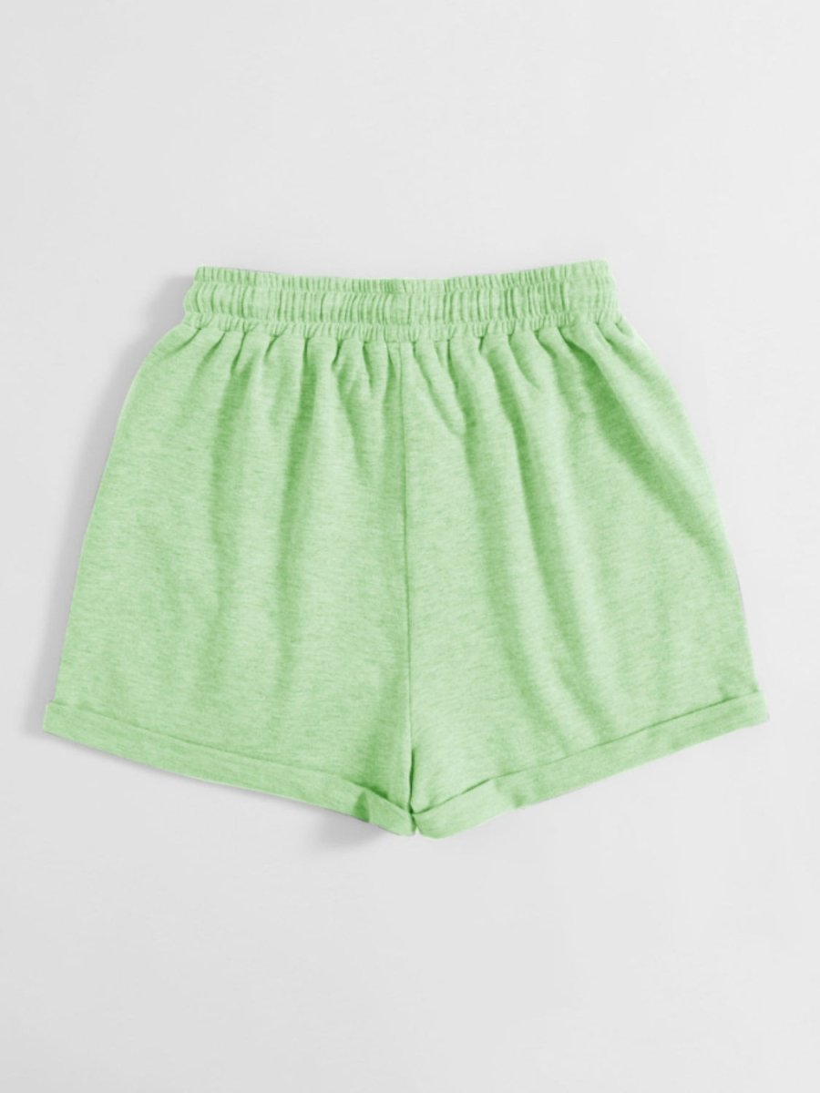 Drawstring Pocketed Elastic Waist Shorts - Bottoms