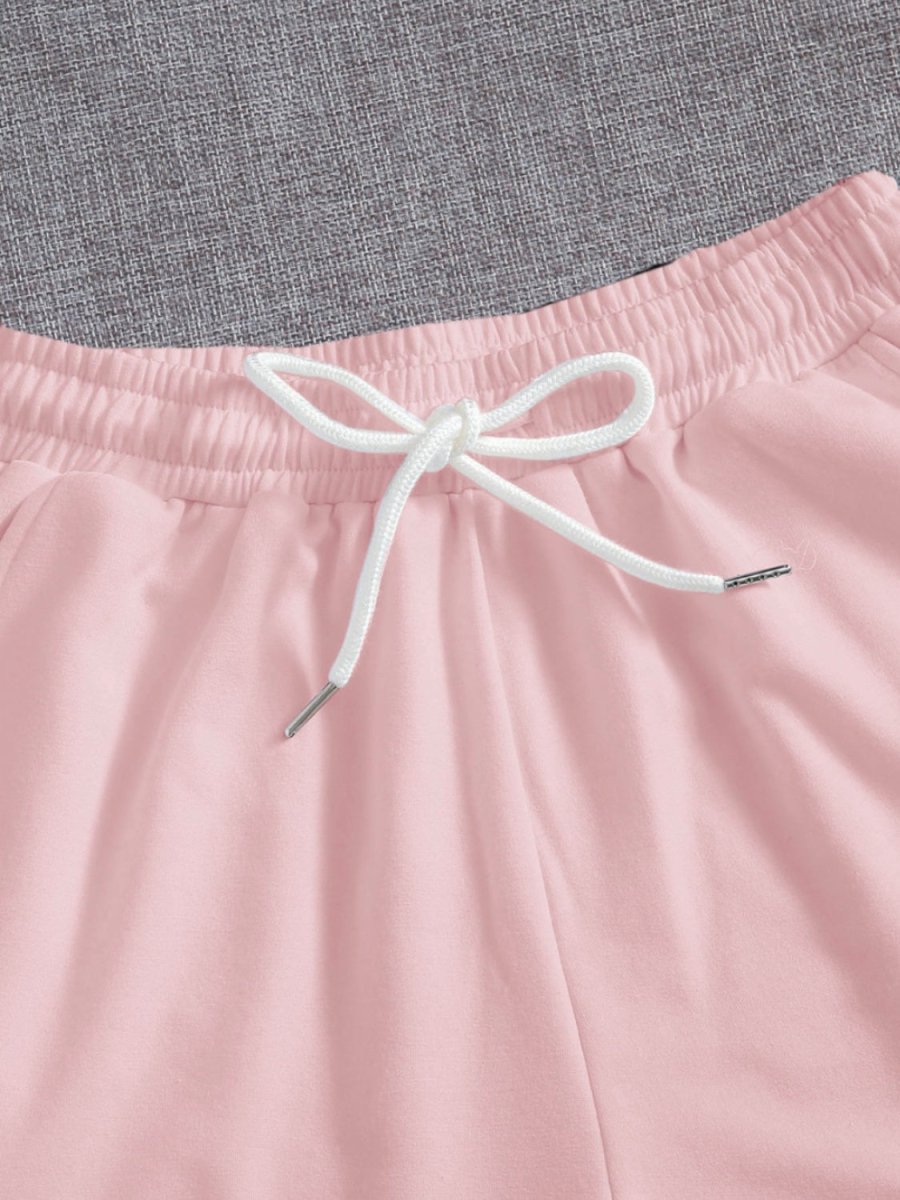 Drawstring Pocketed Elastic Waist Shorts - Bottoms