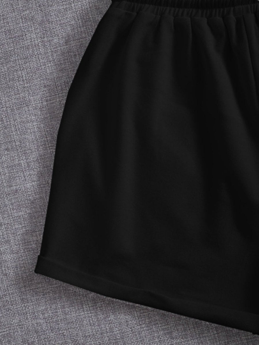 Drawstring Pocketed Elastic Waist Shorts - Bottoms