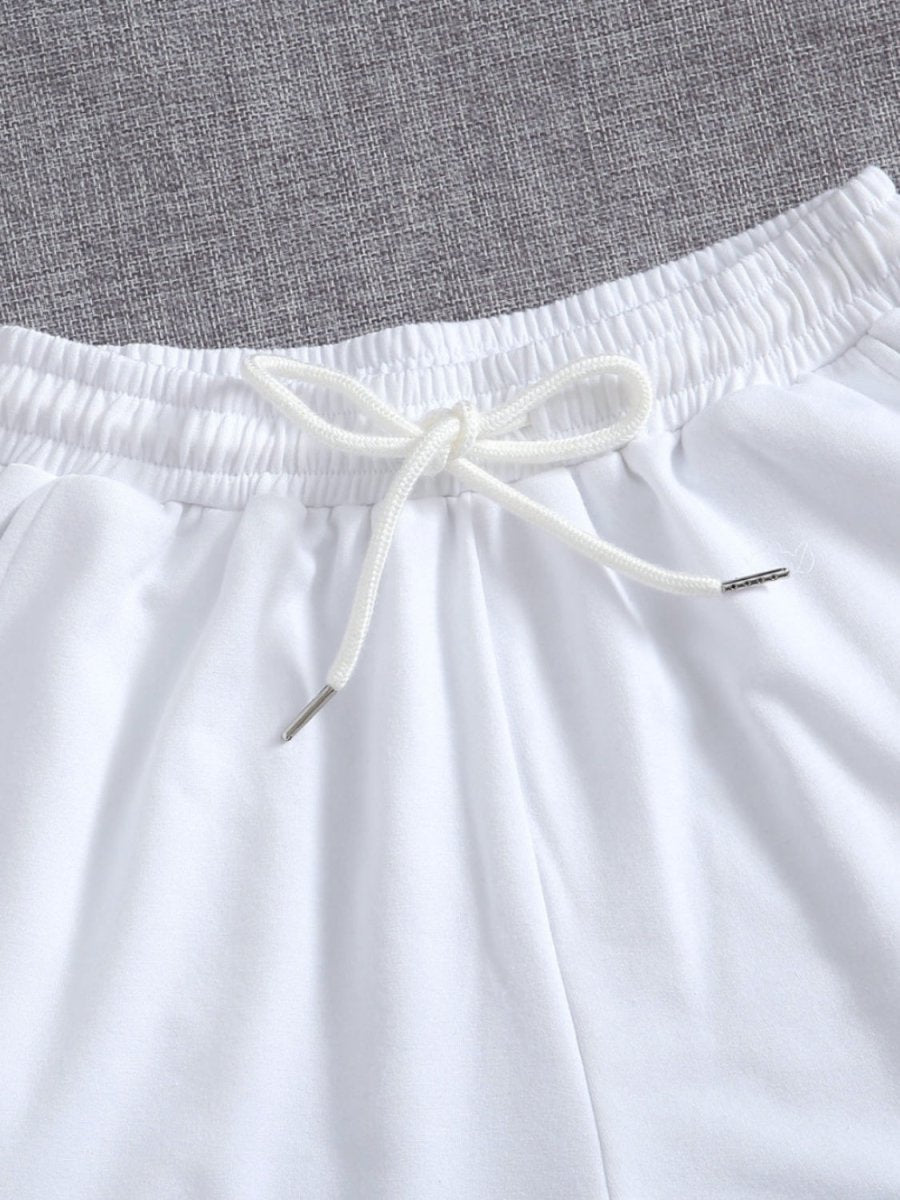 Drawstring Pocketed Elastic Waist Shorts - Bottoms
