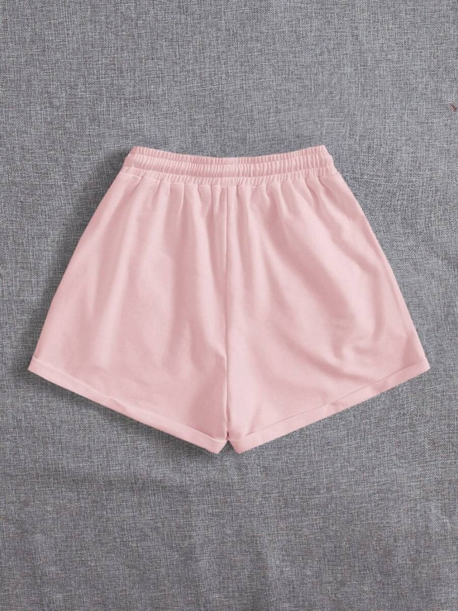 Drawstring Pocketed Elastic Waist Shorts - Bottoms