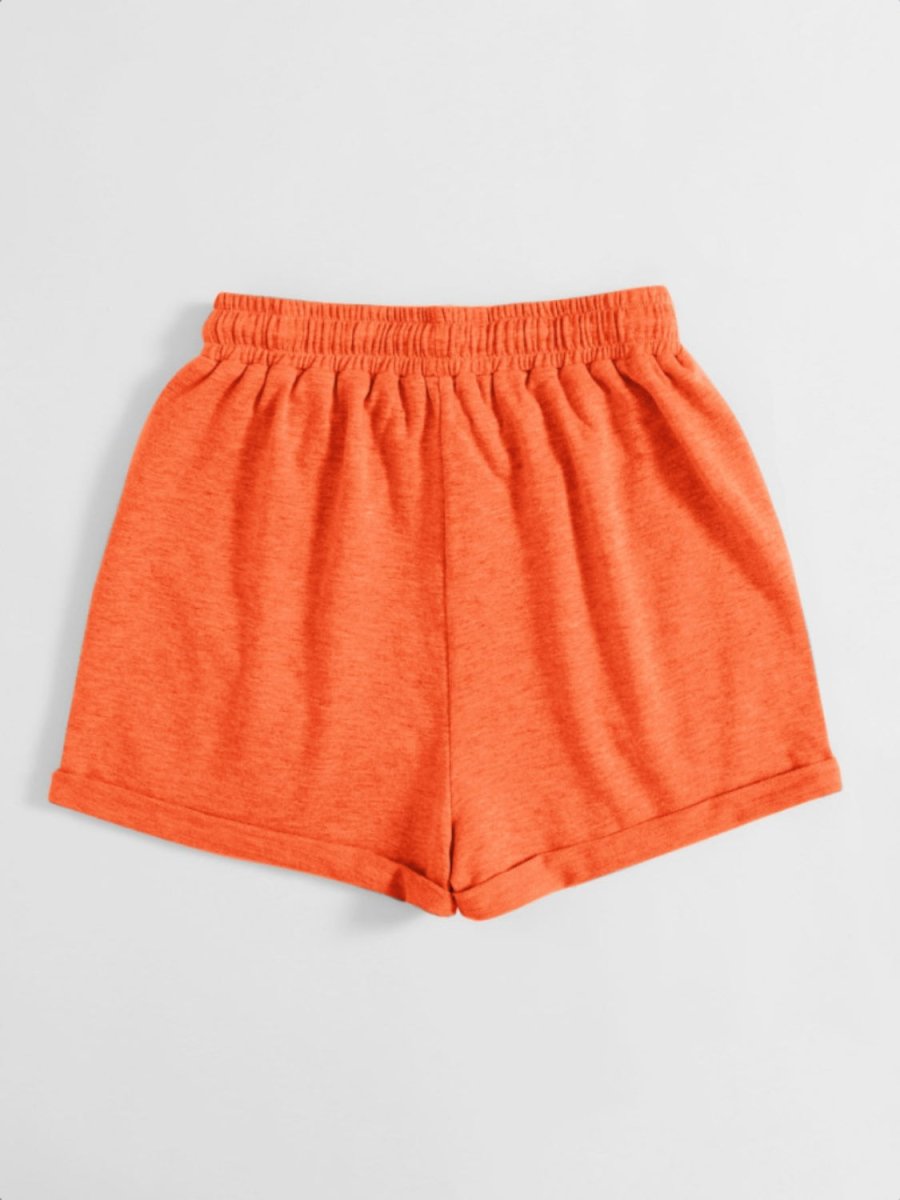 Drawstring Pocketed Elastic Waist Shorts - Bottoms