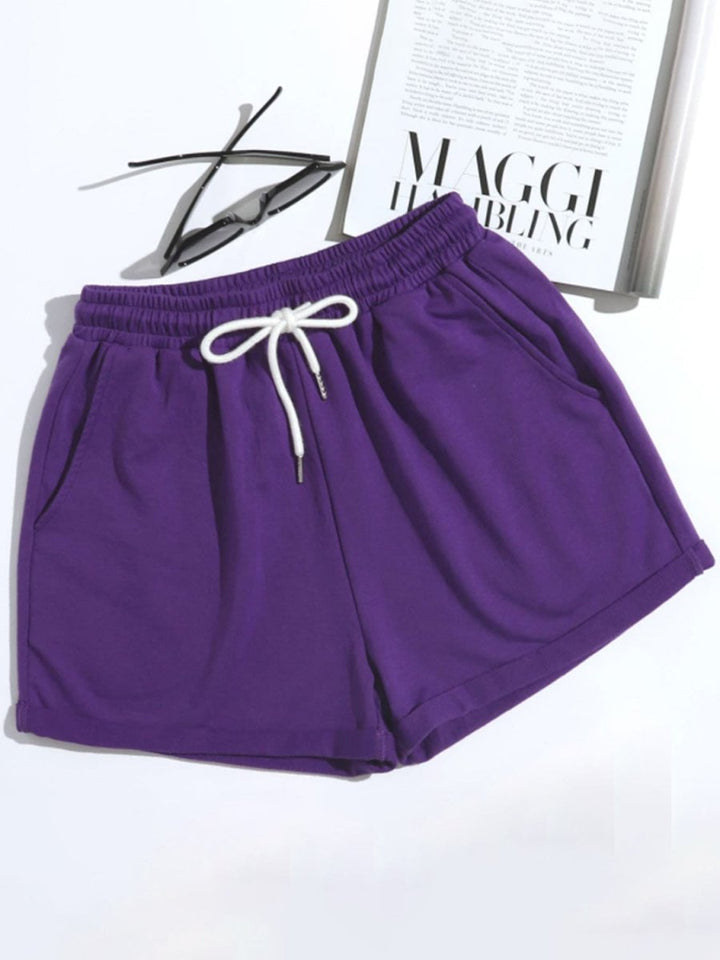 Drawstring Shorts with Pockets - Bottoms