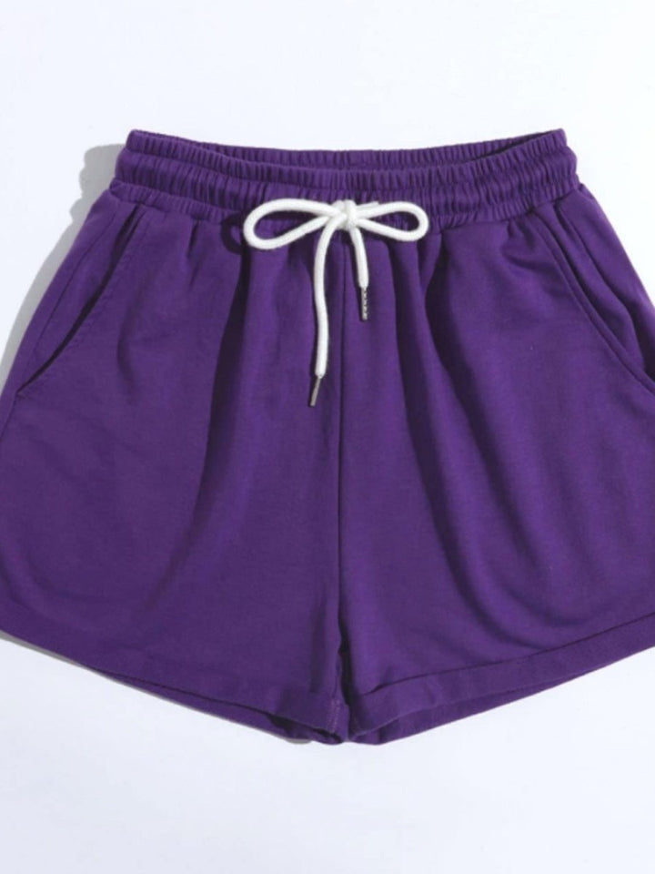 Drawstring Shorts with Pockets - Bottoms