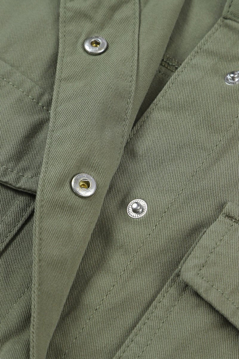 Drawstring Snap Down Dropped Shoulder Denim Jacket - Outerwear