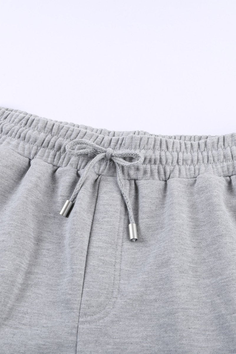 Drawstring Waist Cuffed Shorts - Bottoms