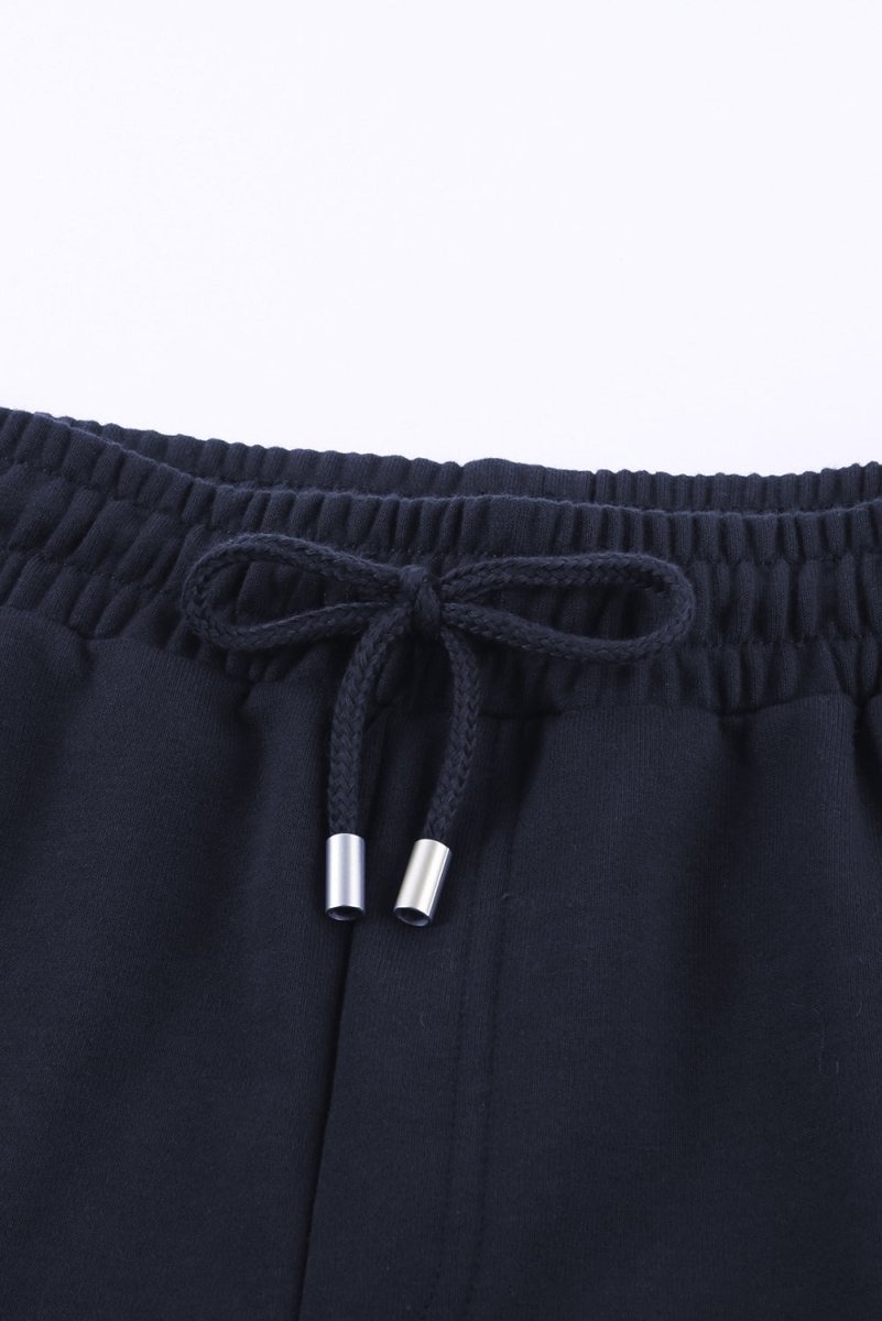 Drawstring Waist Cuffed Shorts - Bottoms