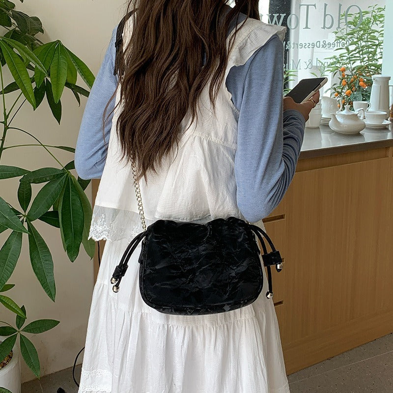 New Chinese Style Pleated Chain Cloud Niche Commuter Summer All-matching Crossbody Bag For Women