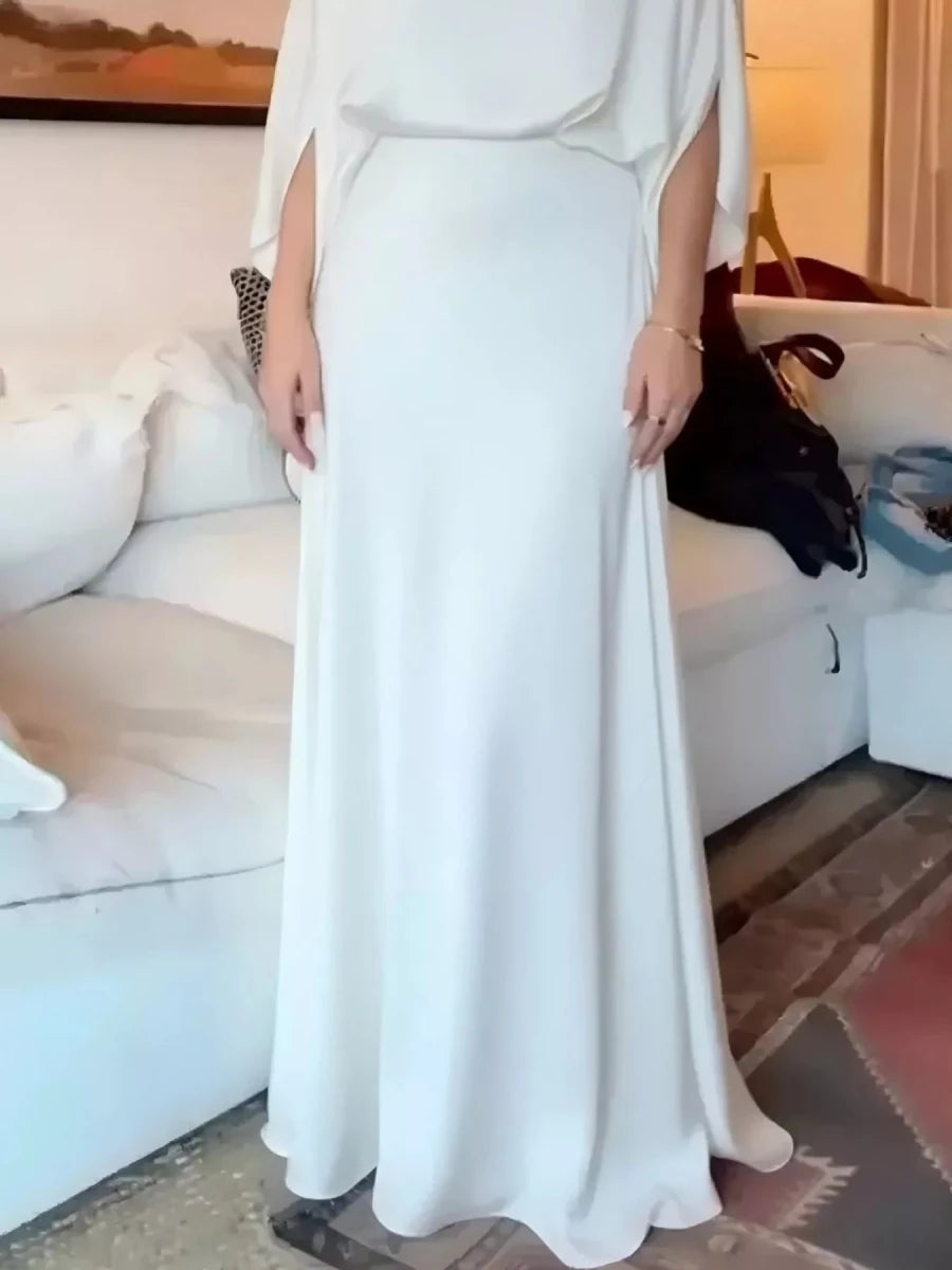 Elegant Batwing Sleeve Maxi Dress - 