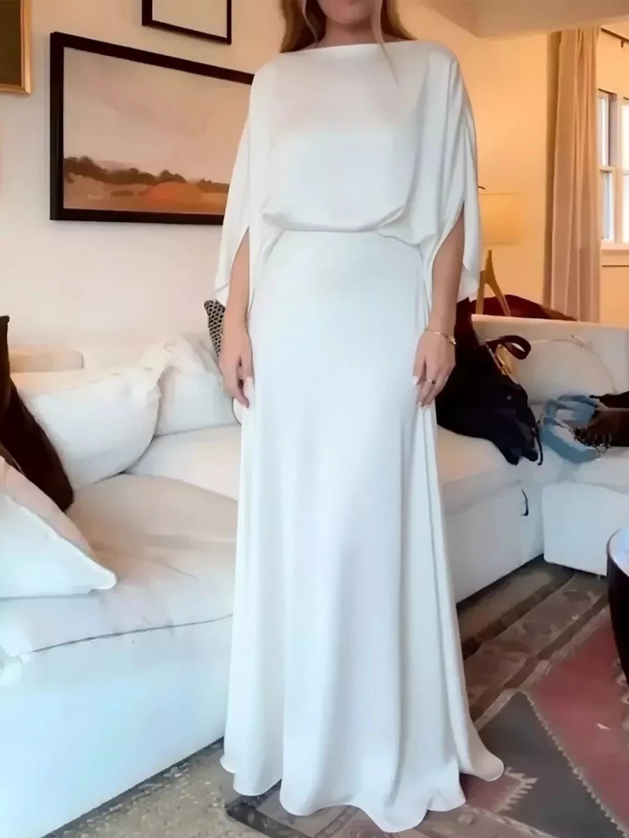 Elegant Batwing Sleeve Maxi Dress - 