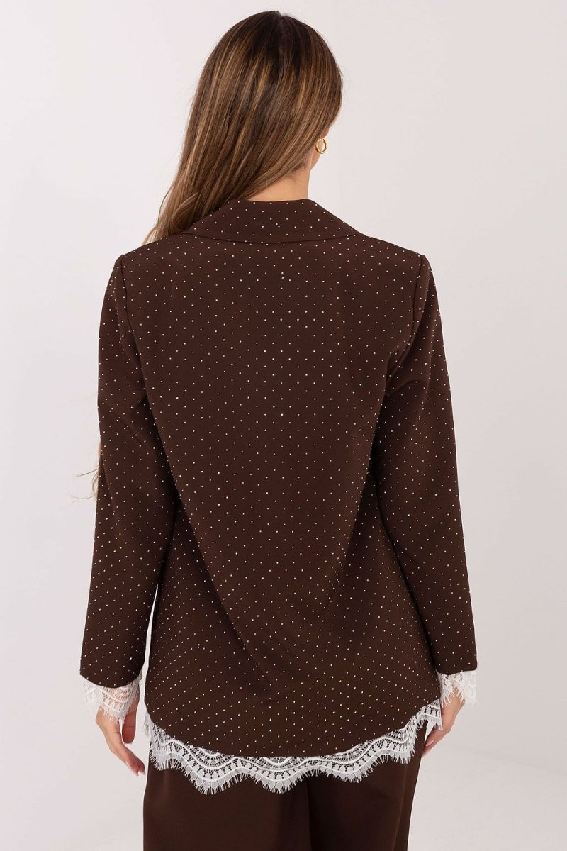 Elegant Blazer with Lace Trim - 