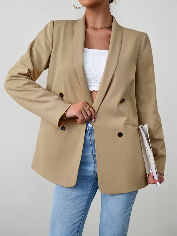 Elegant commuter double - breasted ladies suit jacket - Outerwear