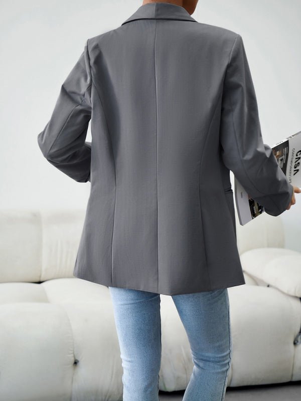 Elegant commuter double - breasted ladies suit jacket - Outerwear
