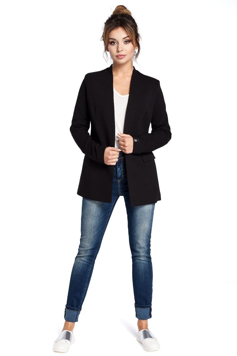 Elegant Knit Jacket with Lined Collar & Hidden Pocket Flaps – Versatile Style - Outerwear