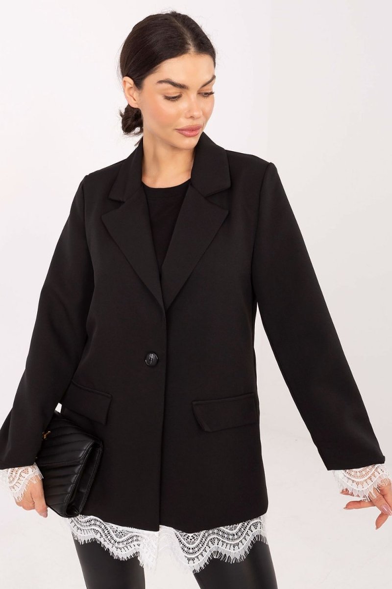 Elegant Lace Trim Blazer for Women - 
