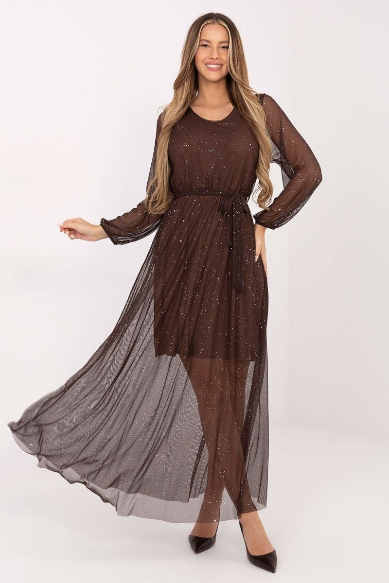 Elegant Mesh Maxi Dress - 