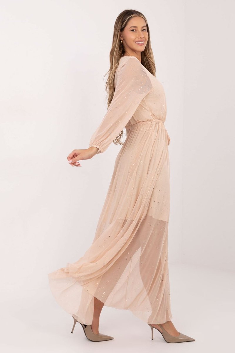 Elegant Mesh Maxi Dress - 