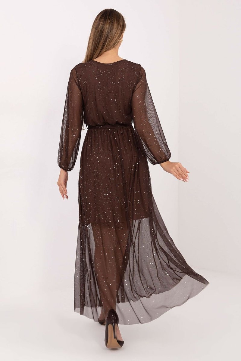 Elegant Mesh Maxi Dress - 