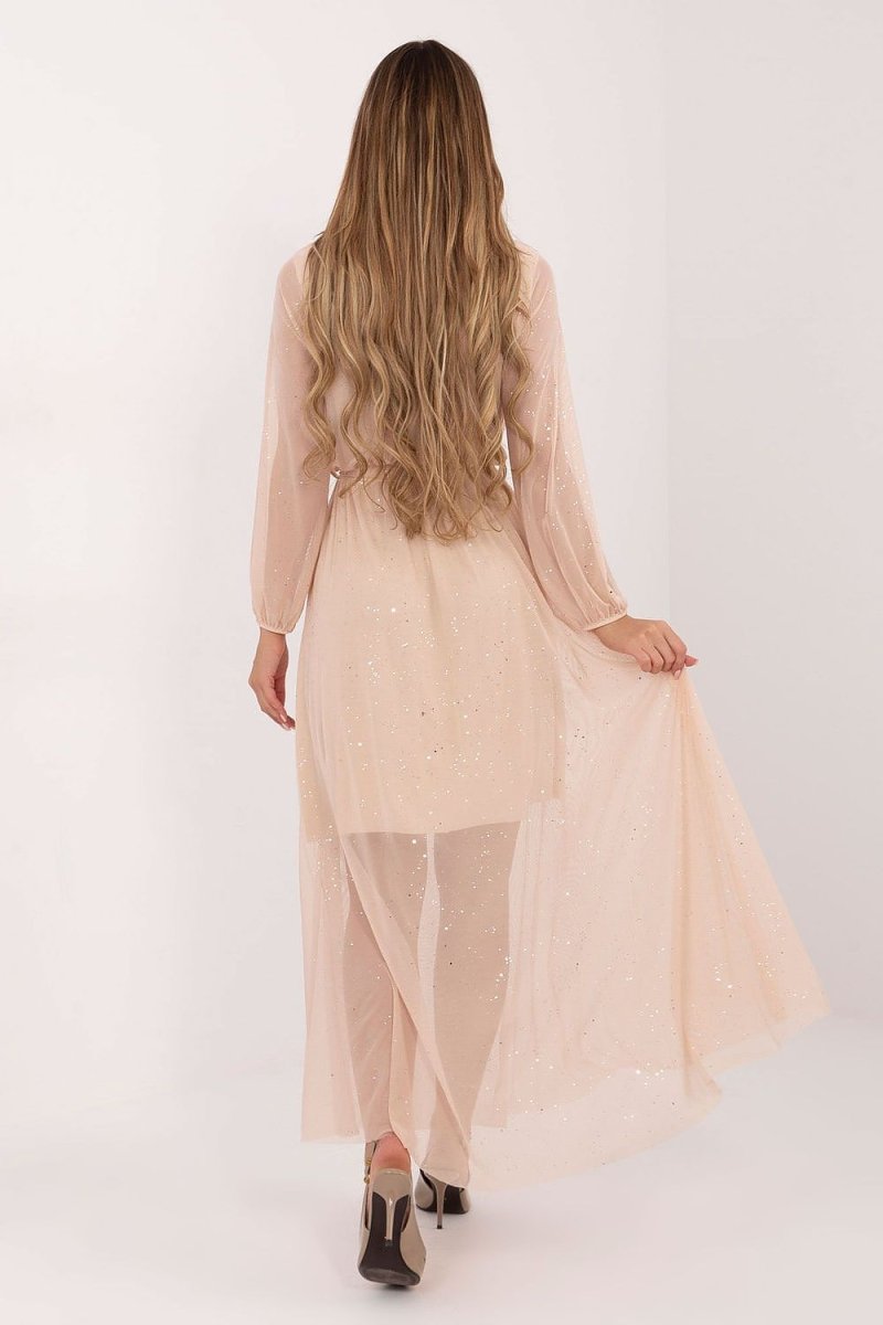 Elegant Mesh Maxi Dress - 