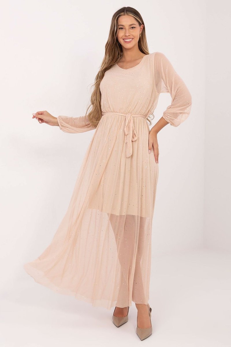 Elegant Mesh Maxi Dress - 