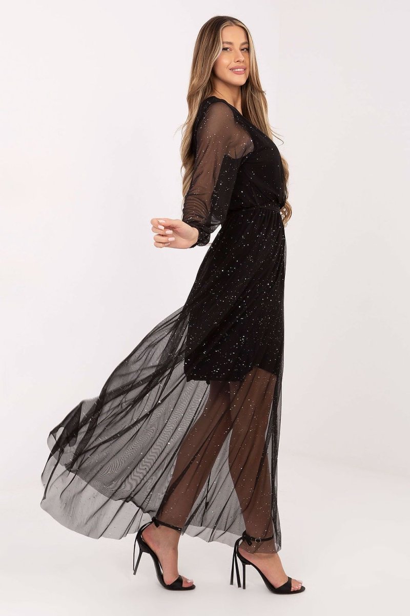 Elegant Mesh Maxi Dress - 