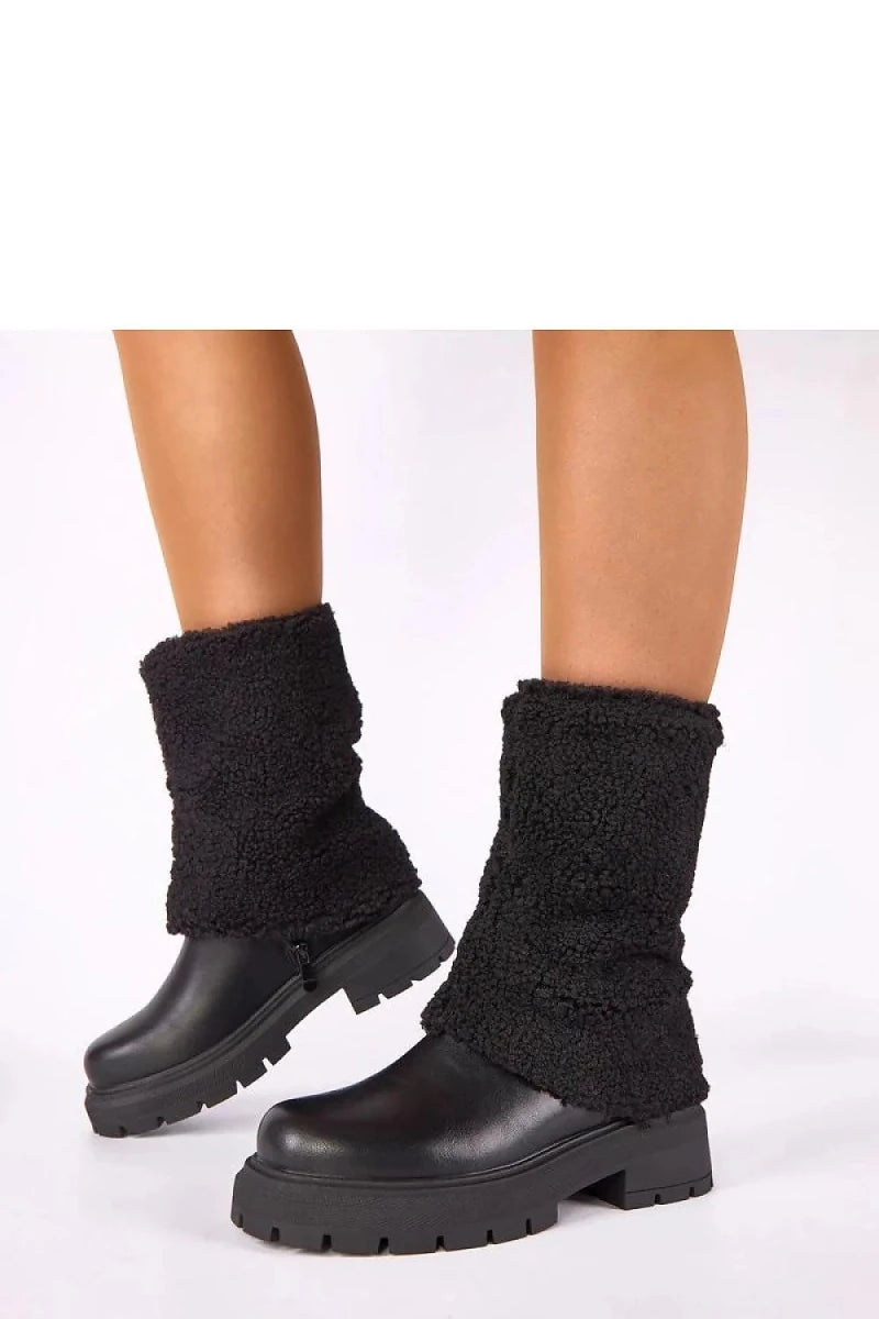 Elegant Rolled Upper Ankle Boots - 