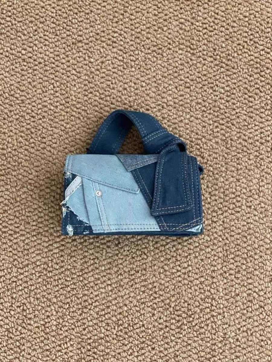 All-matching Jeans Stitching Crossbody Bag For Women