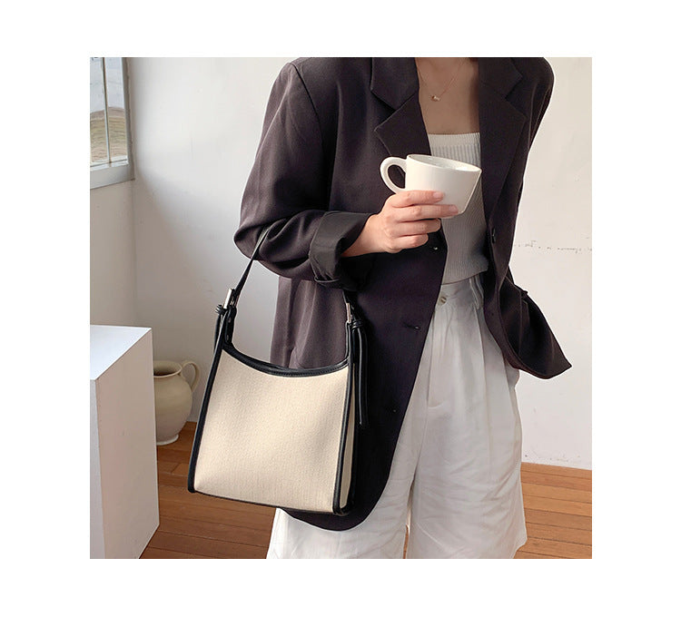 Female Summer New Stitching Shoulder Handbag Fashion All-match Niche High Sense Underarm Bag