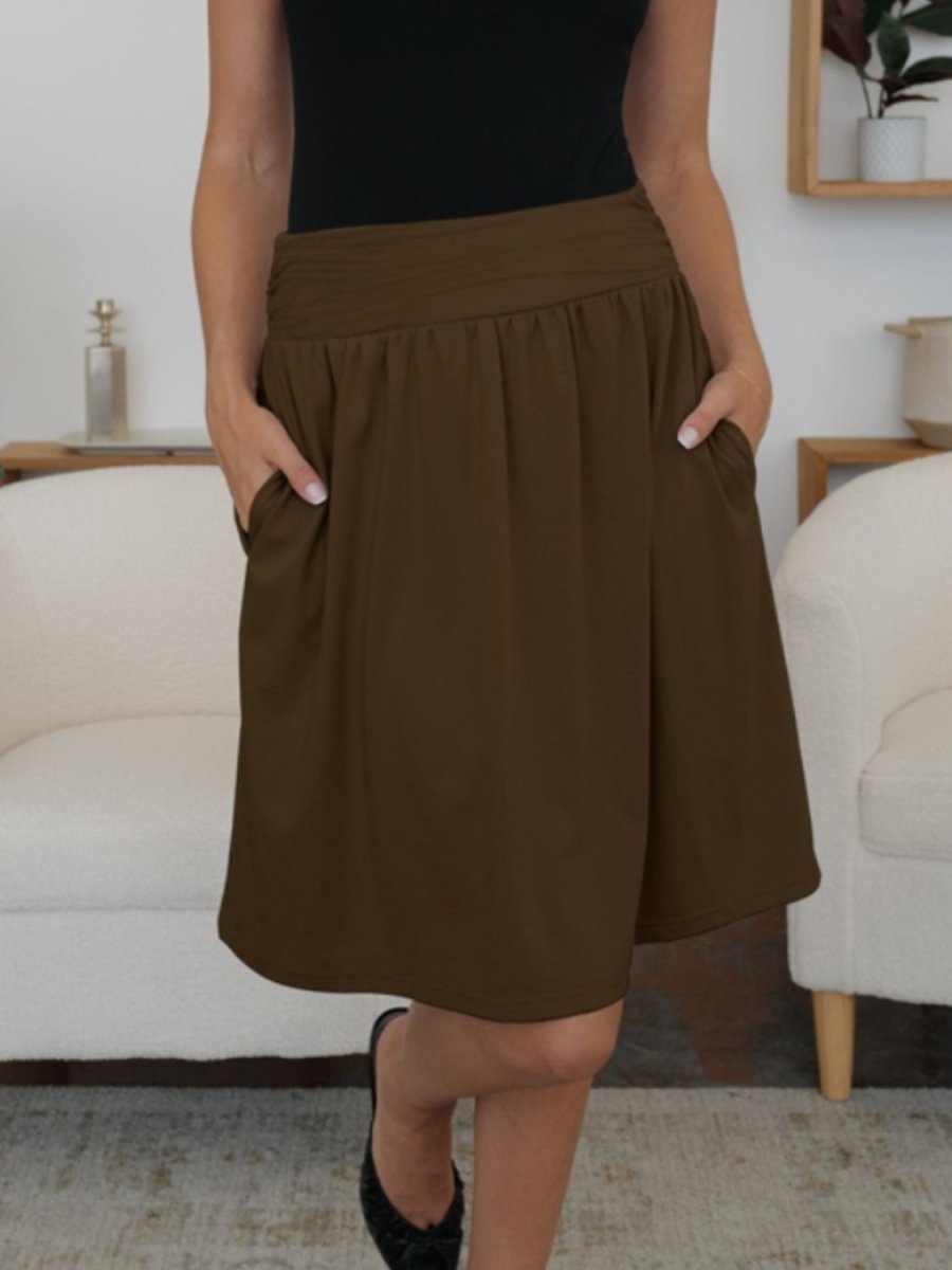 FAM - FAM Elastic Waist Skirt with Pockets - Bottoms