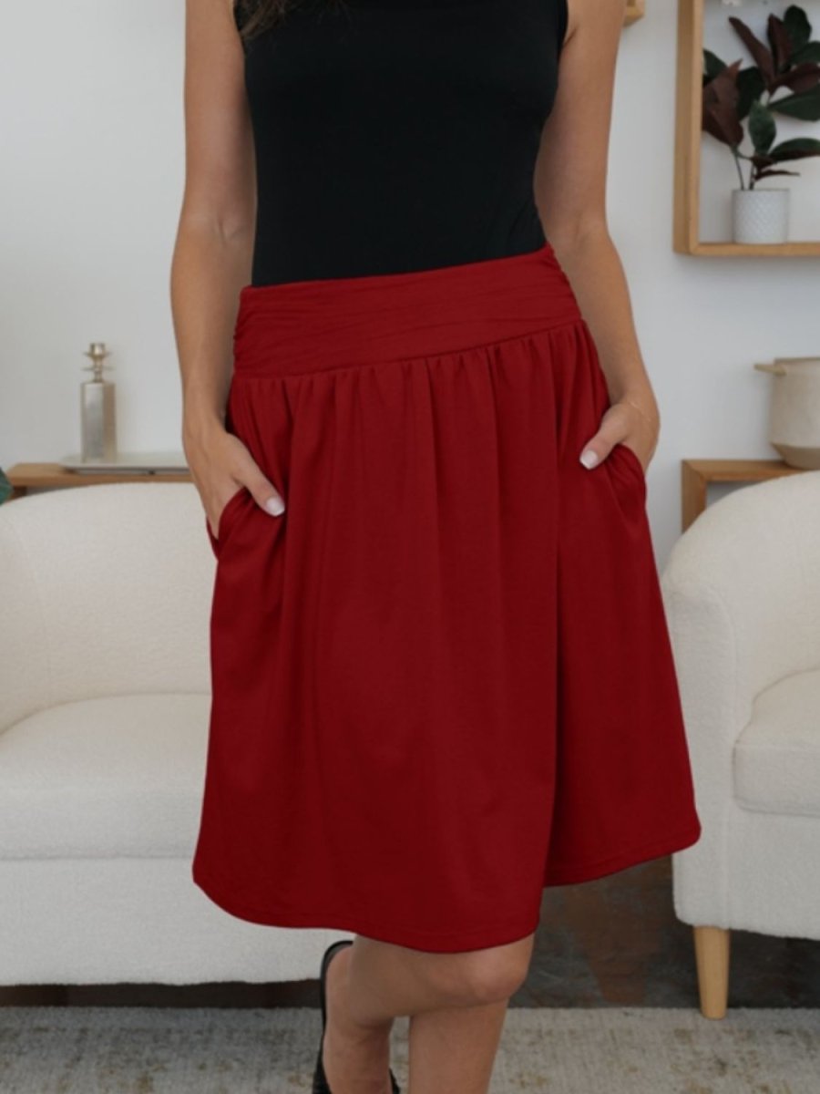 FAM - FAM Elastic Waist Skirt with Pockets - Bottoms