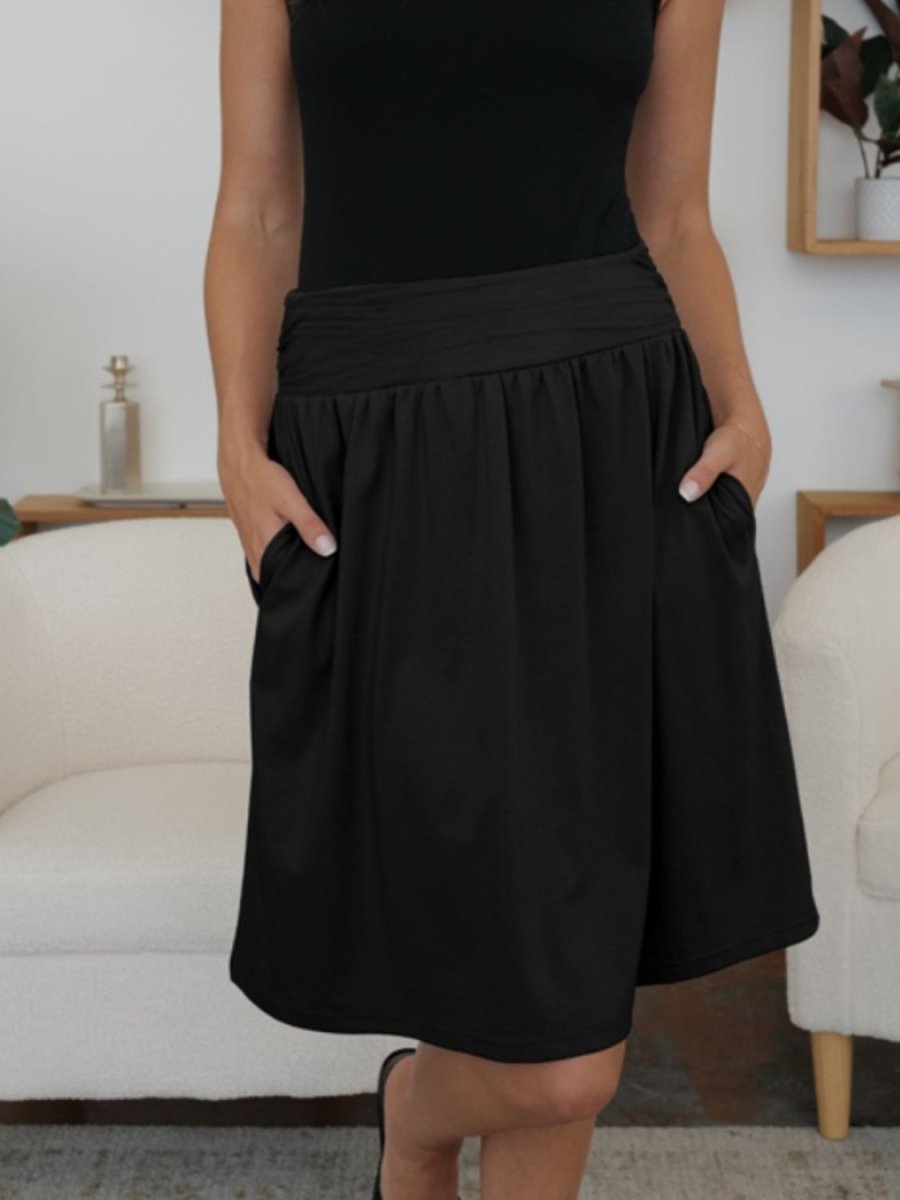 FAM - FAM Elastic Waist Skirt with Pockets - Bottoms
