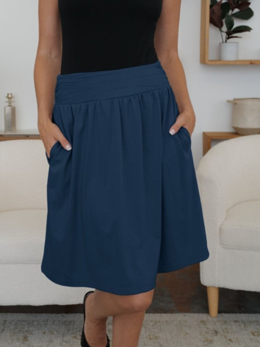 FAM - FAM Elastic Waist Skirt with Pockets - Bottoms