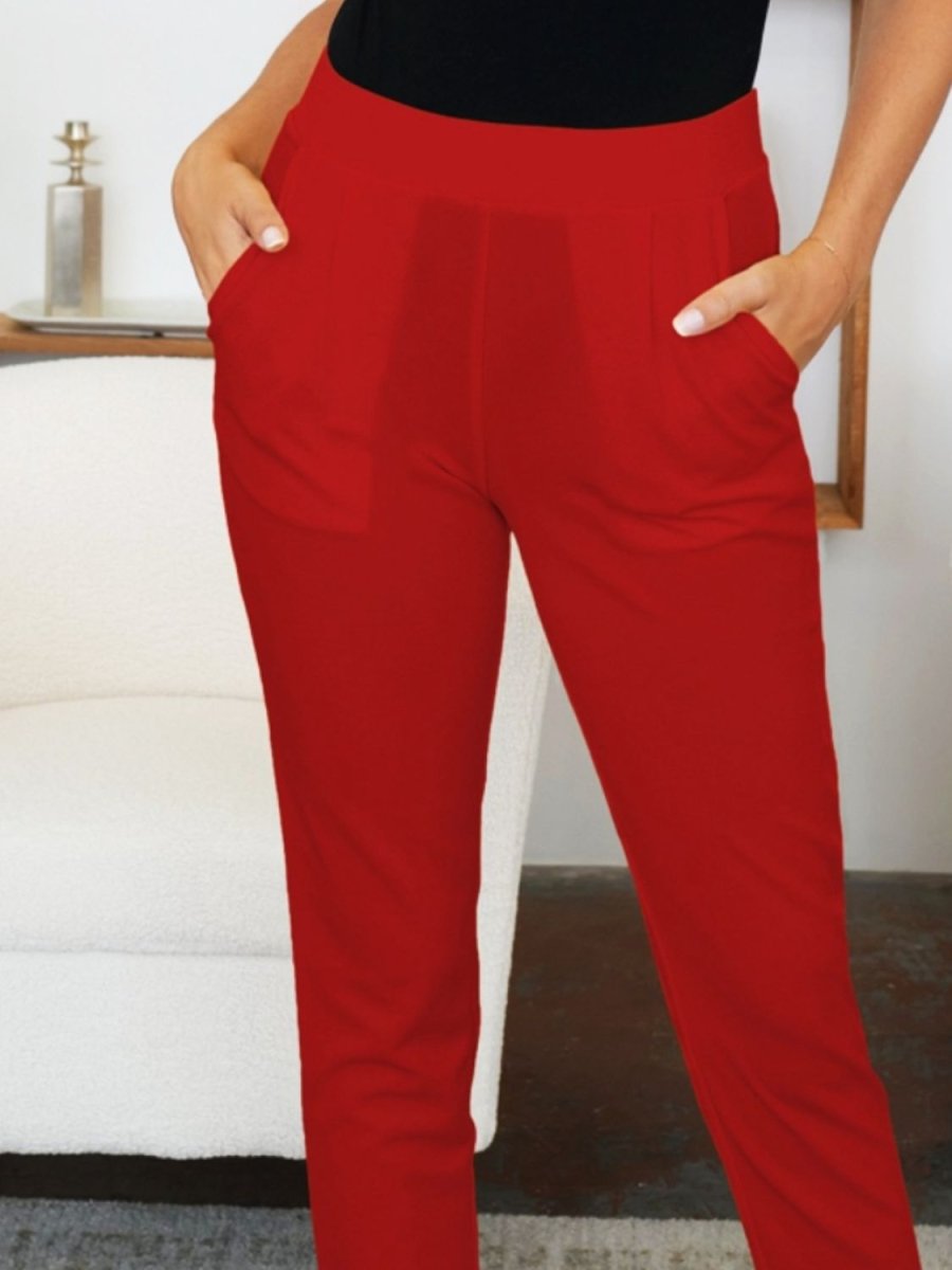 FAM - FAM Pocketed High Waist Skinny Pants - Bottoms