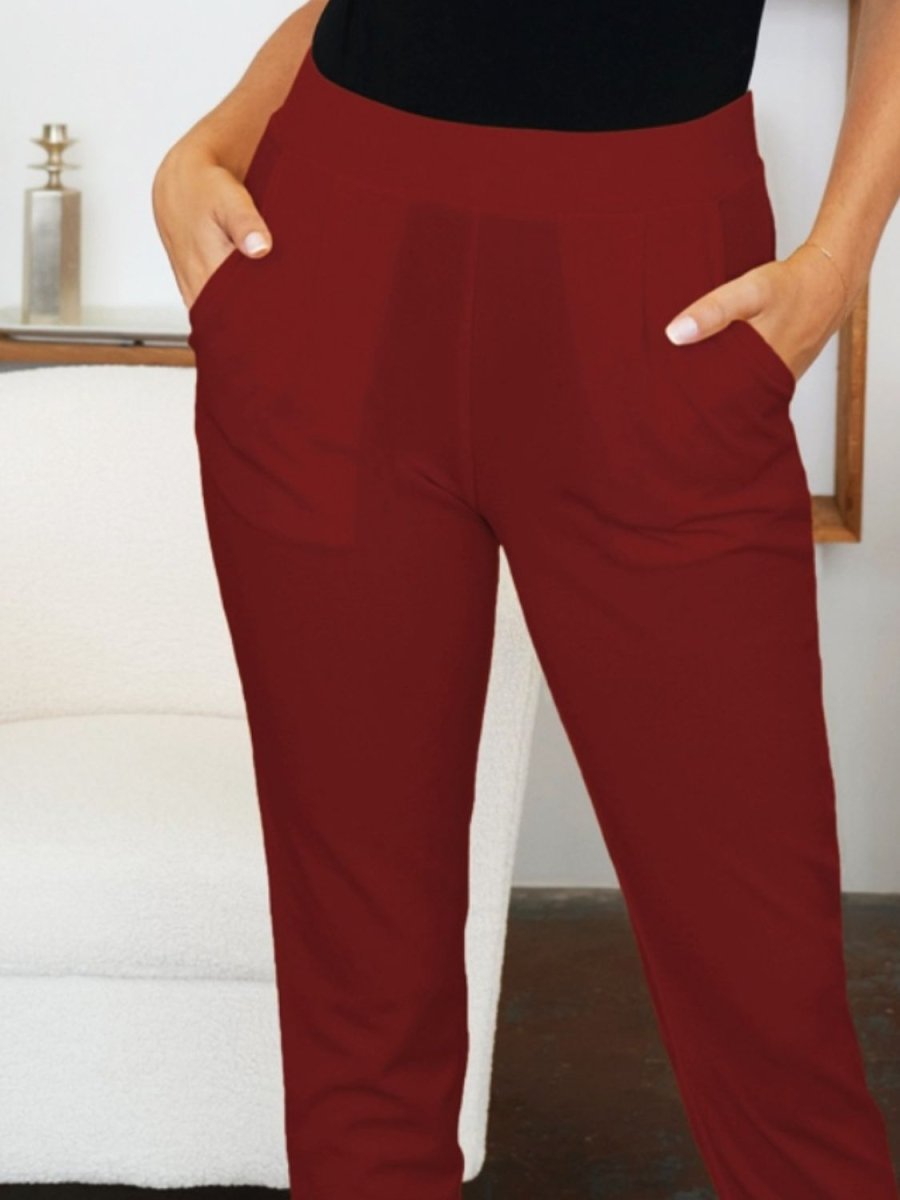FAM - FAM Pocketed High Waist Skinny Pants - Bottoms