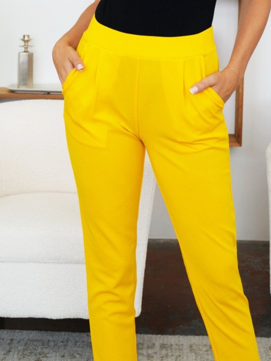 FAM - FAM Pocketed High Waist Skinny Pants - Bottoms