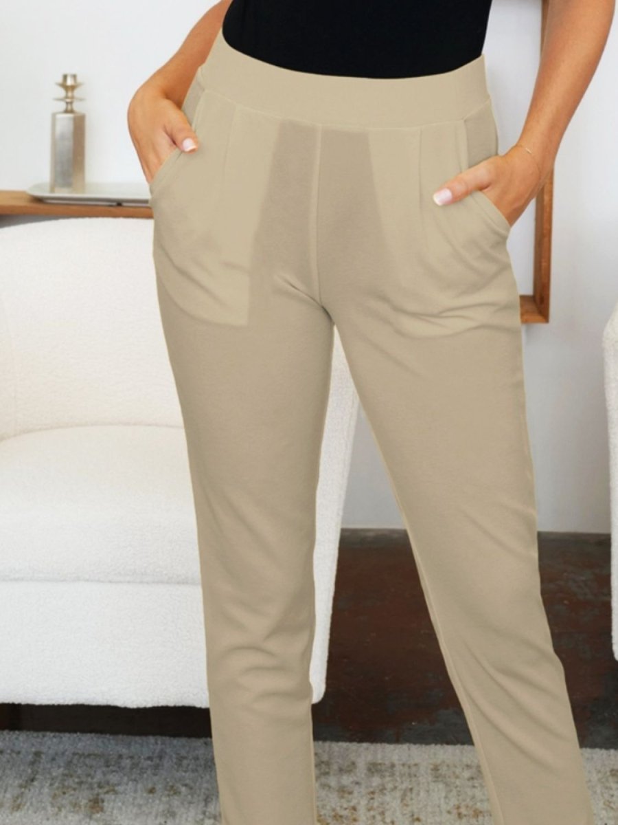 FAM - FAM Pocketed High Waist Skinny Pants - Bottoms