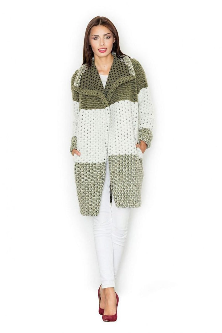Fashionable Color - Blocked Coat with Loose Fit & Wool Blend – Warm & Comfortable - Outerwear