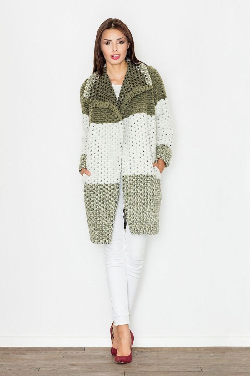 Fashionable Color - Blocked Coat with Loose Fit & Wool Blend – Warm & Comfortable - Outerwear