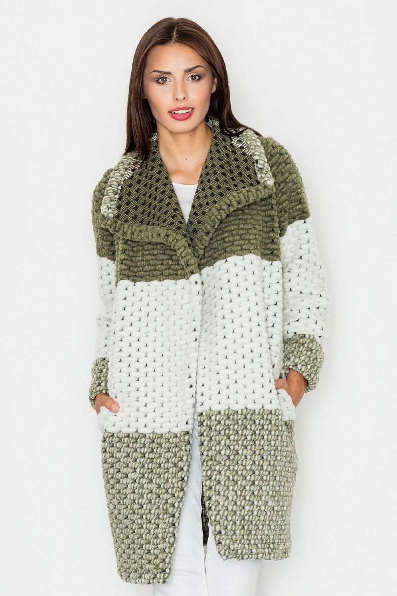 Fashionable Color - Blocked Coat with Loose Fit & Wool Blend – Warm & Comfortable - Outerwear
